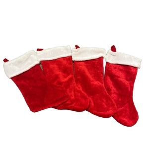 Bundle of 4 Red and White Christmas/Holiday Stockings
